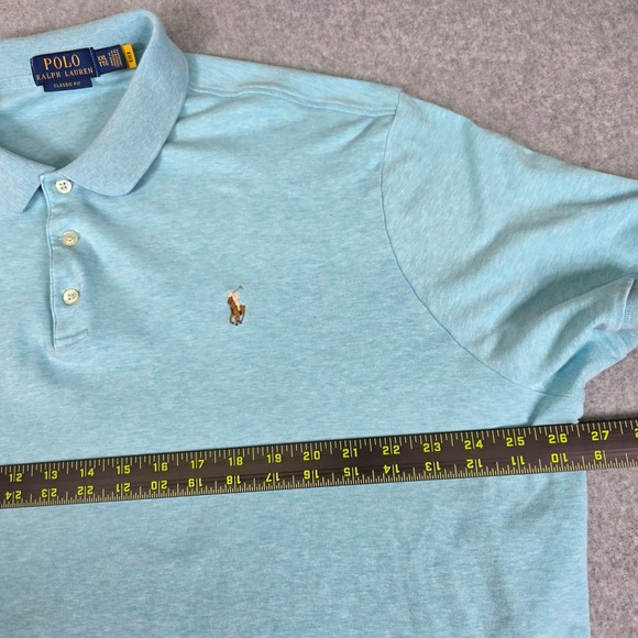 Polo Ralph Lauren Classic Fit Polo Shirt Men's XXL Light Blue Heather Casual - Picture 8 of 11
